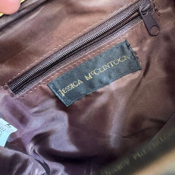 Jessica McClintock Textured Brown Shoulder Bag - Picture 2 of 9